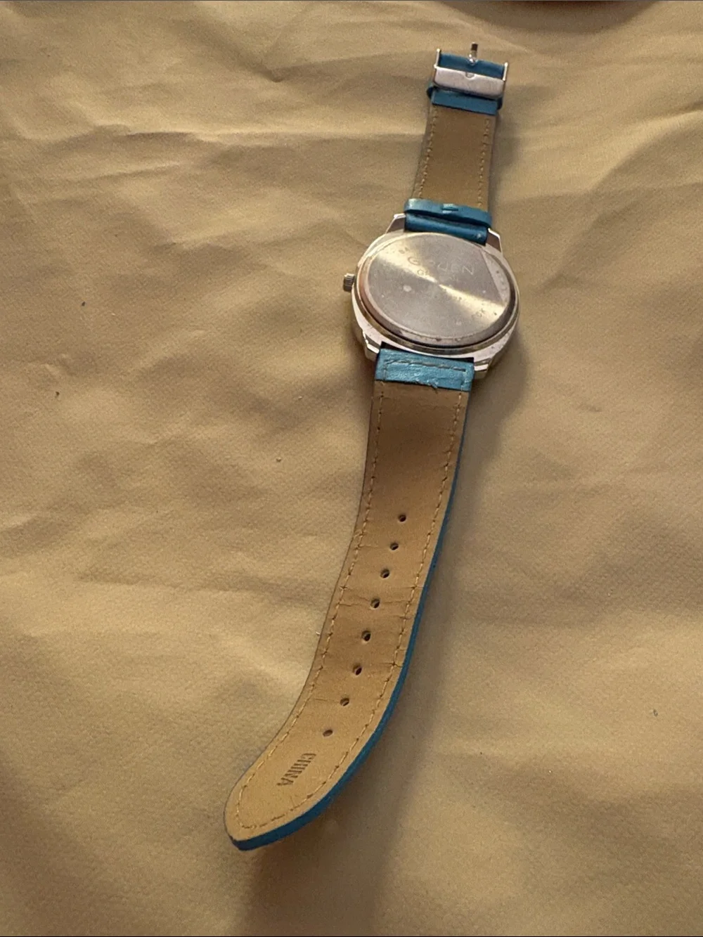 Women's Blue Leather Strap Quartz Watch